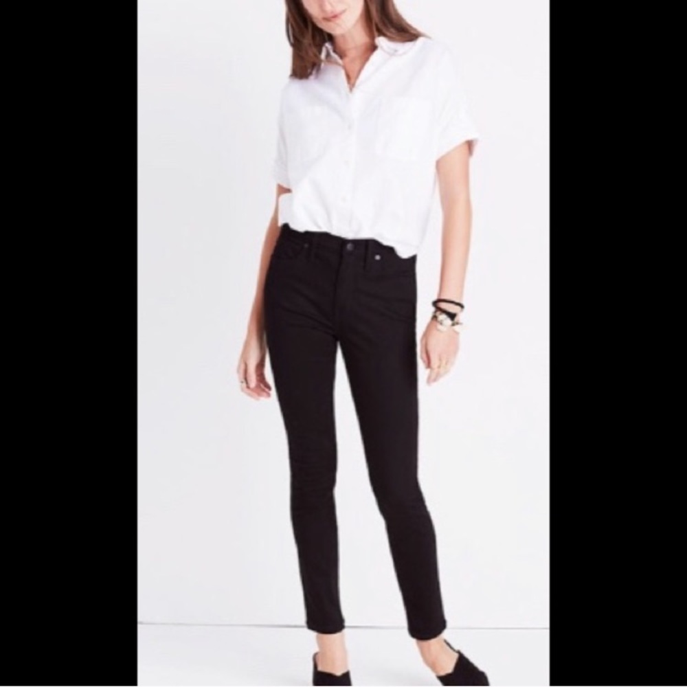 Madewell 9" high rise black denim pants SZ 26S